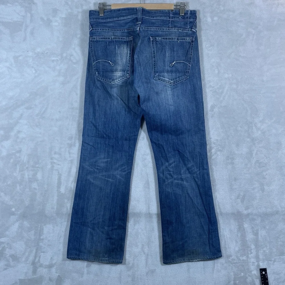 G-Star Raw Blue Jeans Core Custom Mens 32x30 Y2K VTG Distressed Stash Pocket